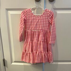 Sweet Storm Pink and White Checkered Kids Dress